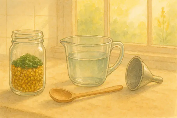 Tools & ingredients for a cold infusion